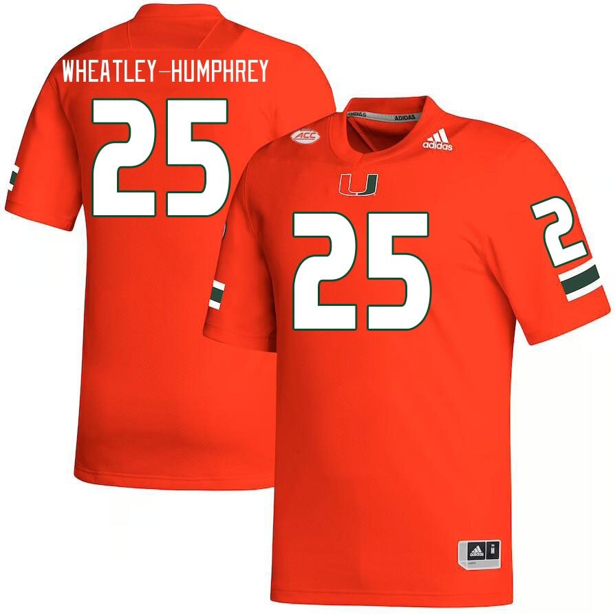 Men #25 Chris Wheatley-Humphrey Miami Hurricanes College Football Jerseys Stitched-Orange